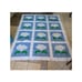 Vintage quilt Floral 12 Block applique white yellow green blue flowers 71 x 94