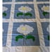 Vintage quilt Floral 12 Block applique white yellow green blue flowers 71 x 94