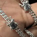 New Solid .925 Sterling Silver 4mm 16in and 8in Bracelet Miami Cuban From Italy