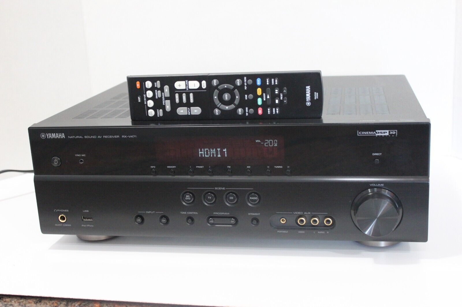 Yamaha RX-V471 5.1 Channel Home Theater AV HDMI Receiver w/Remote Bundle