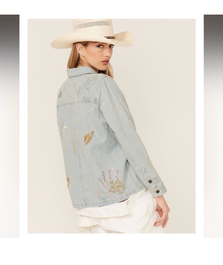 JOHNNY WAS WOMEN'S SEZANE EMBROIDERED DENIM JACKET