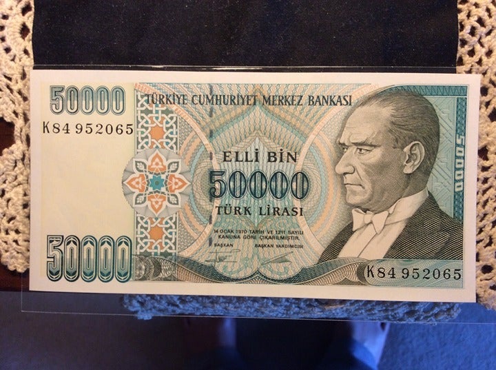 1989-1994 50000 Turkey Lira Banknote