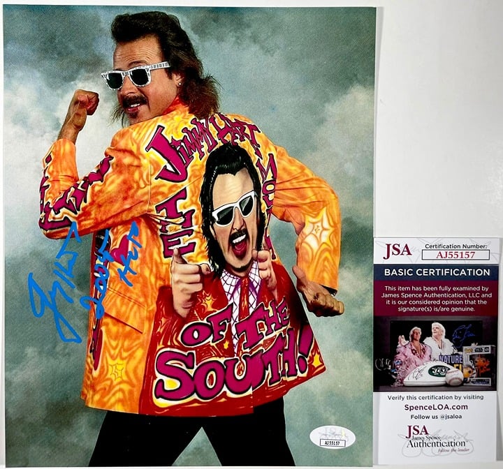 WWE The Mouth Of The South Jimmy Hart Signed 8x10 Photo G Autograph JSA COA