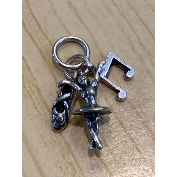 .925 Ballerina Dance Sterling Silver Jewelry Charm #music