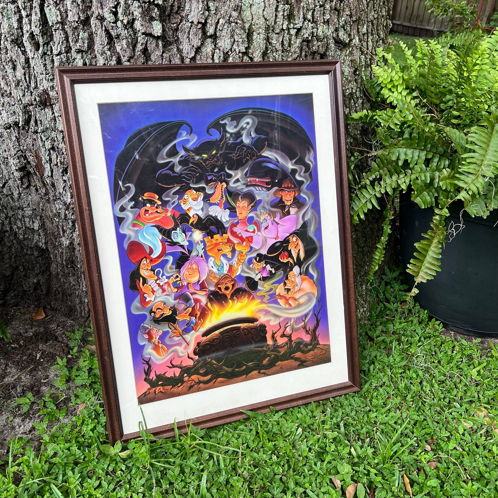 Disney Villains Group Vintage Original 1980s Framed Poster