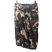Vintage Y2K Krizia Linen Brown Floral Elastic Bubble Hem Midi Skirt Size 40