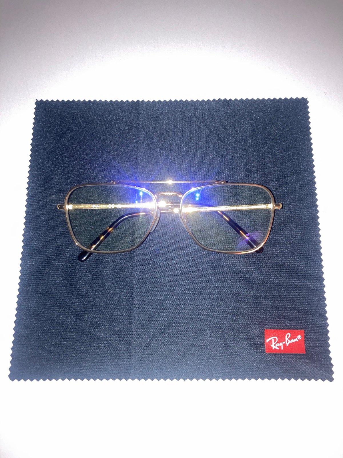 Ray Ban Glasses (Gold/Brown Trim)