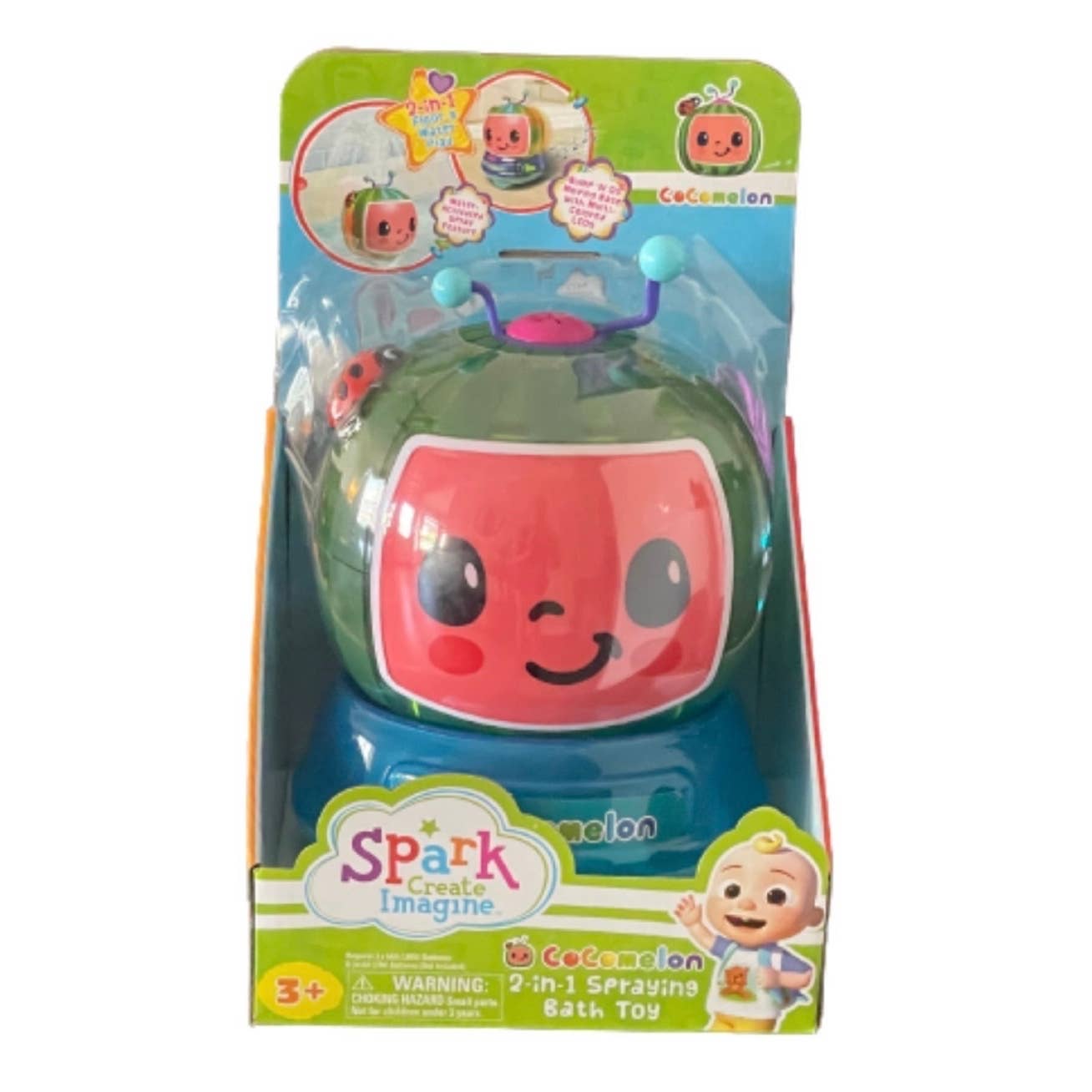 Spark CoComelon 2 in 1 Spraying Bath Toy With LED Lights New