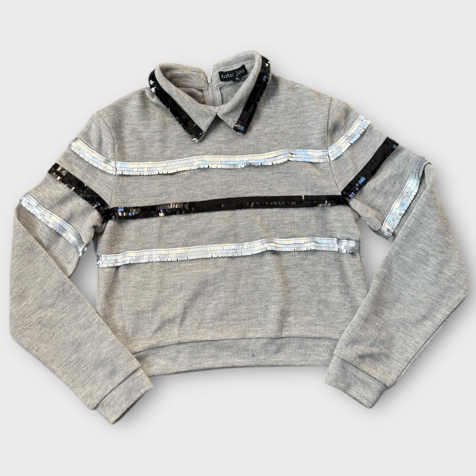 SISTER JANE Sequined Collared Fleece S 168