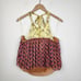 Zara Layered Top Halter Neck Peplum Boho Hippie Multicolor Crop Backless Top M