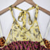 Zara Layered Top Halter Neck Peplum Boho Hippie Multicolor Crop Backless Top M