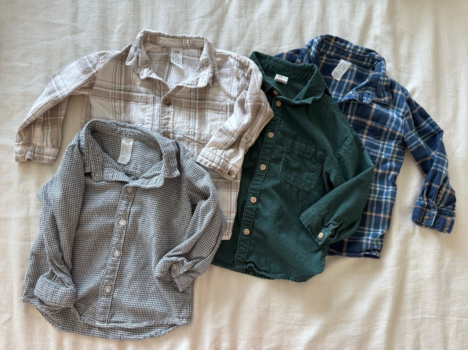 H&M baby boy button down flannel bundle 18M