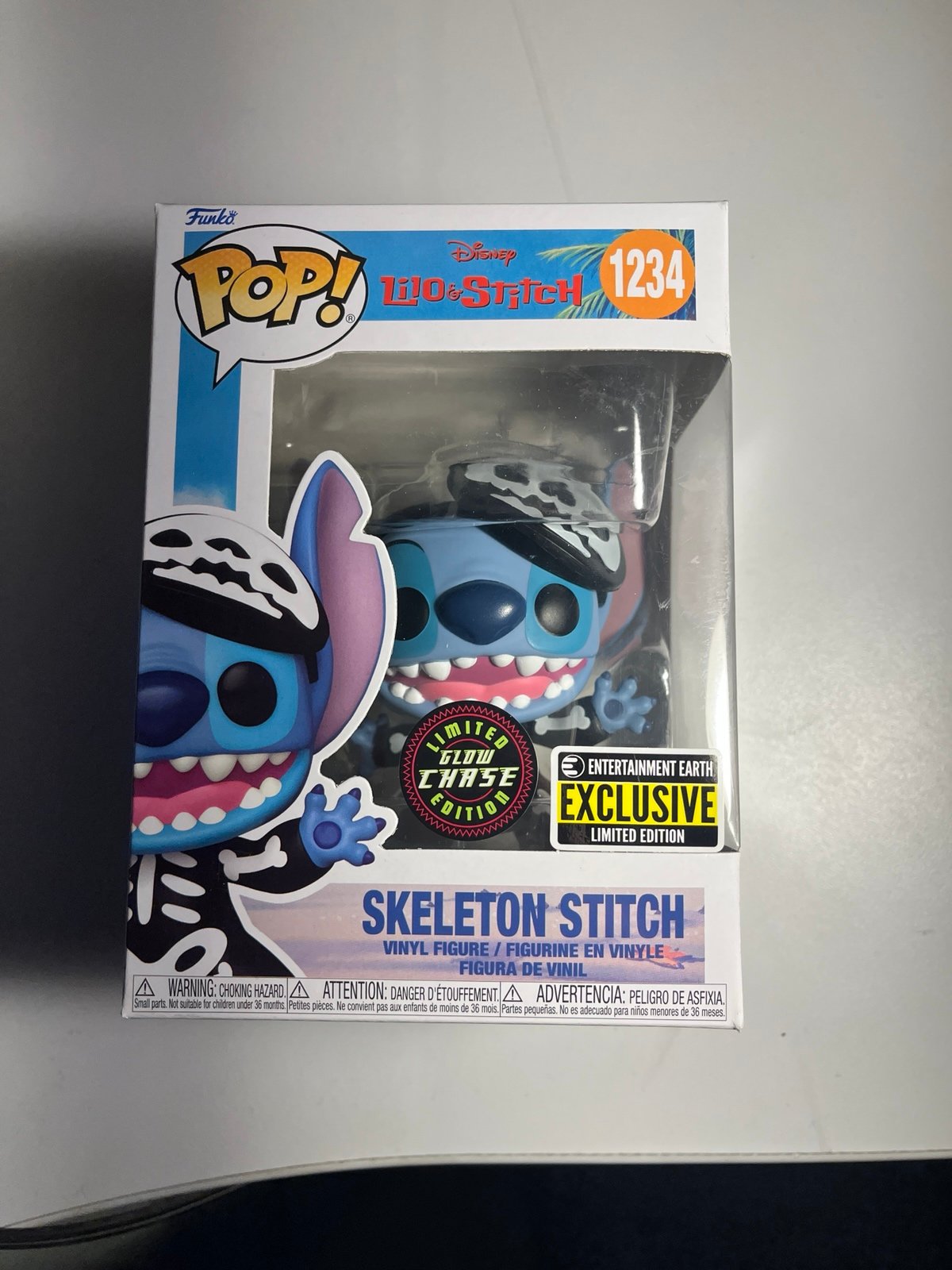 Funko POP #1234 Disney Lilo & Stitch Skeleton Stitch Exclusive Glow Chase Figure