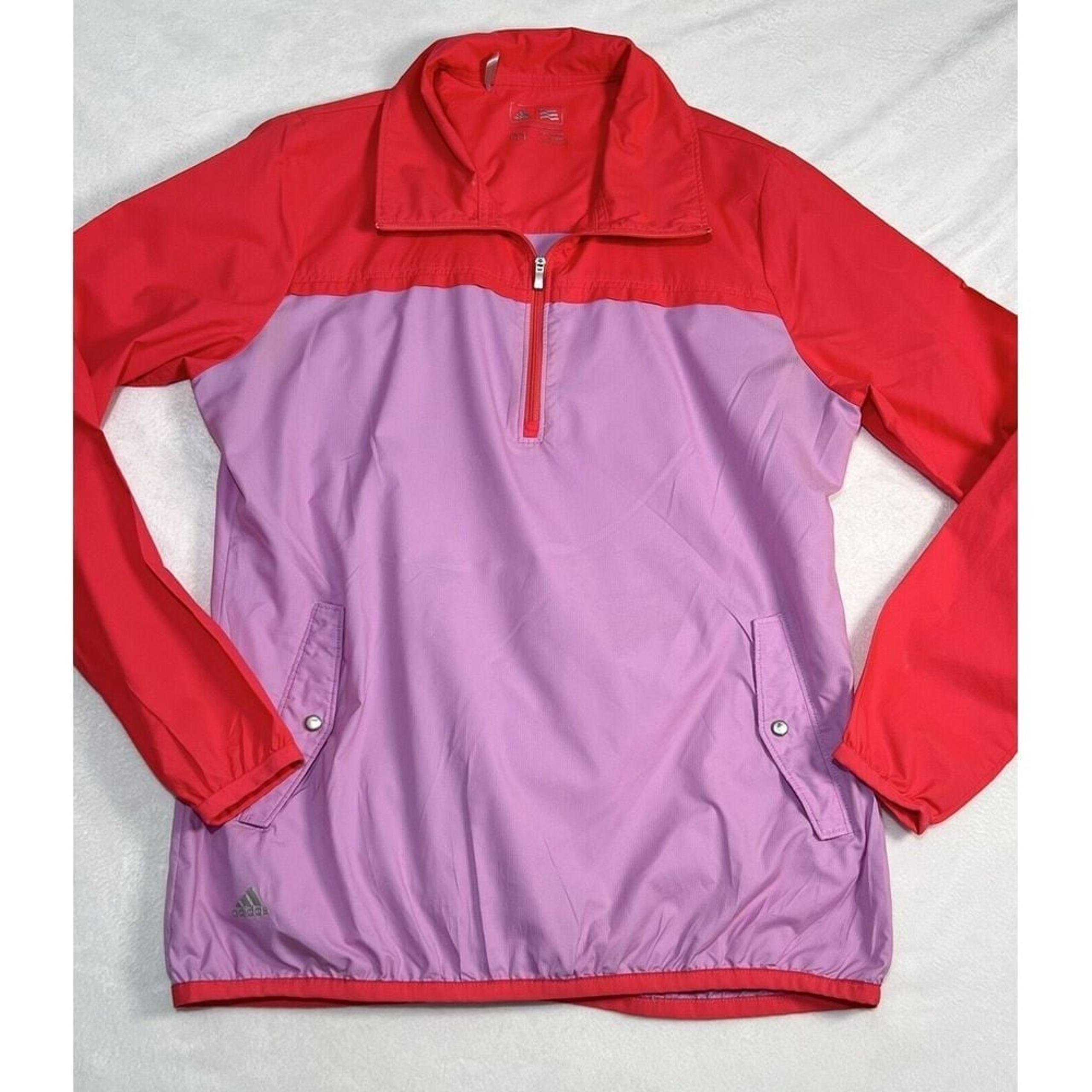 Adidas tennis Golf Running Lightweight Windbreaker 1/4 Zip Womens Pullover Sz M