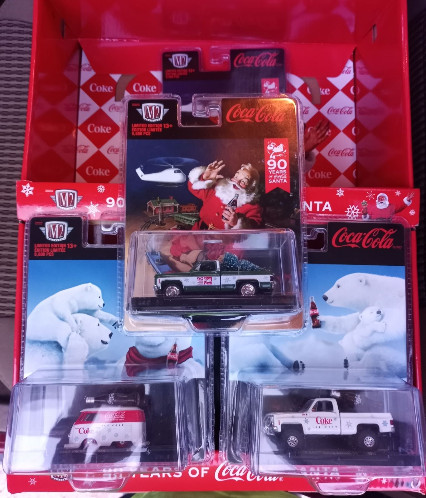 M2 Machines Christmas 2021 Coca-Cola GMC, CHEVY AND VW BUS