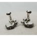 Vintage Coro Flower Earrings AB Rhinestones Floral Clip On Silver Tone Signed