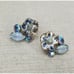 Vintage Coro Flower Earrings AB Rhinestones Floral Clip On Silver Tone Signed