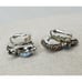 Vintage Coro Flower Earrings AB Rhinestones Floral Clip On Silver Tone Signed