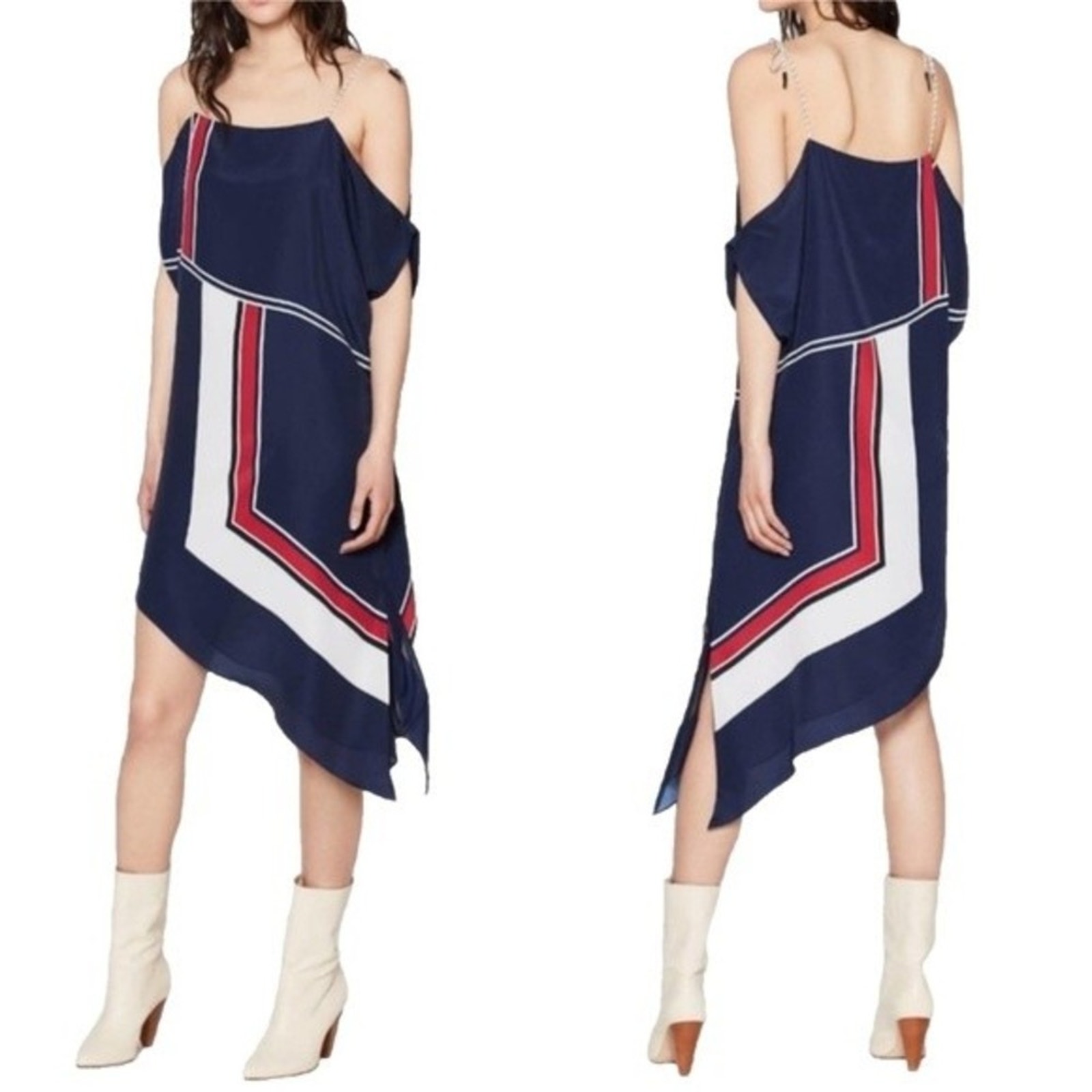 NWT Joie Edyte Asymmetrical Dress Navy Size S