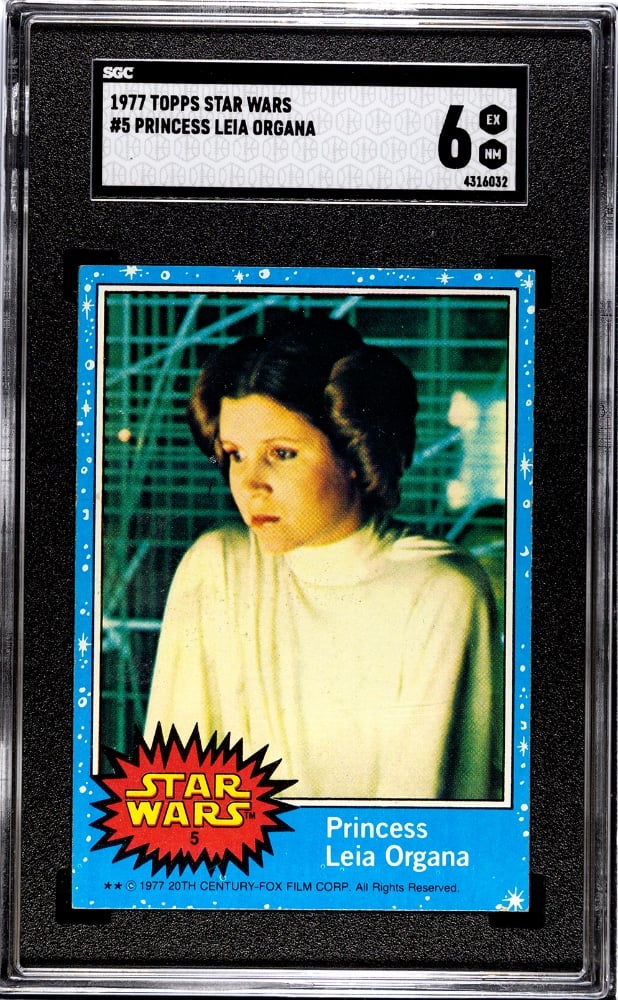 Star Wars 1977 Princess Leia Organa #5 Topps Series 1 Blue SGC