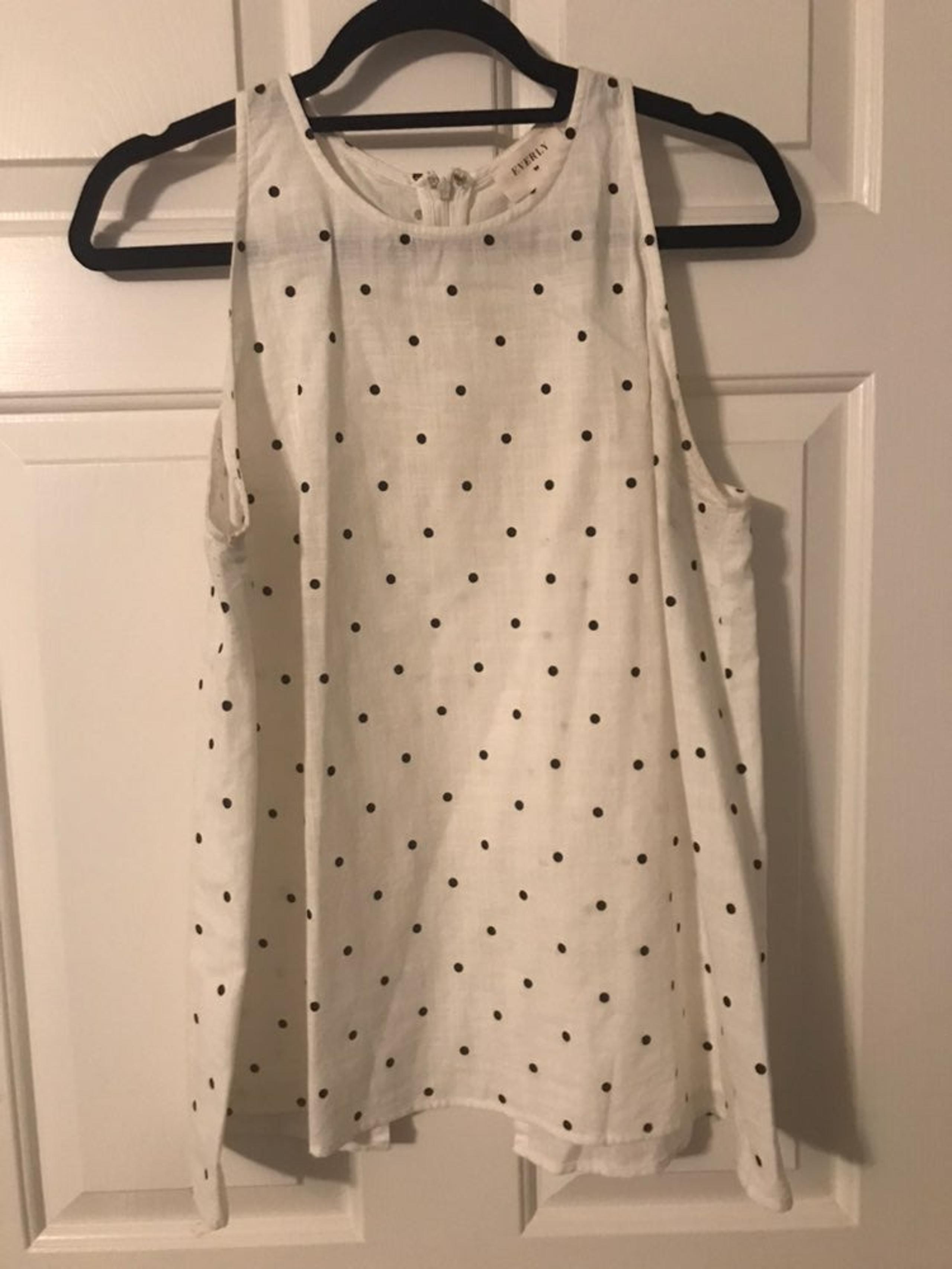 white polka dot tank top