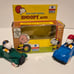 Vintage Snoopy Auto Diecast Blue Green Car ESCI Italy 1983 Snoopy's Garage w Box