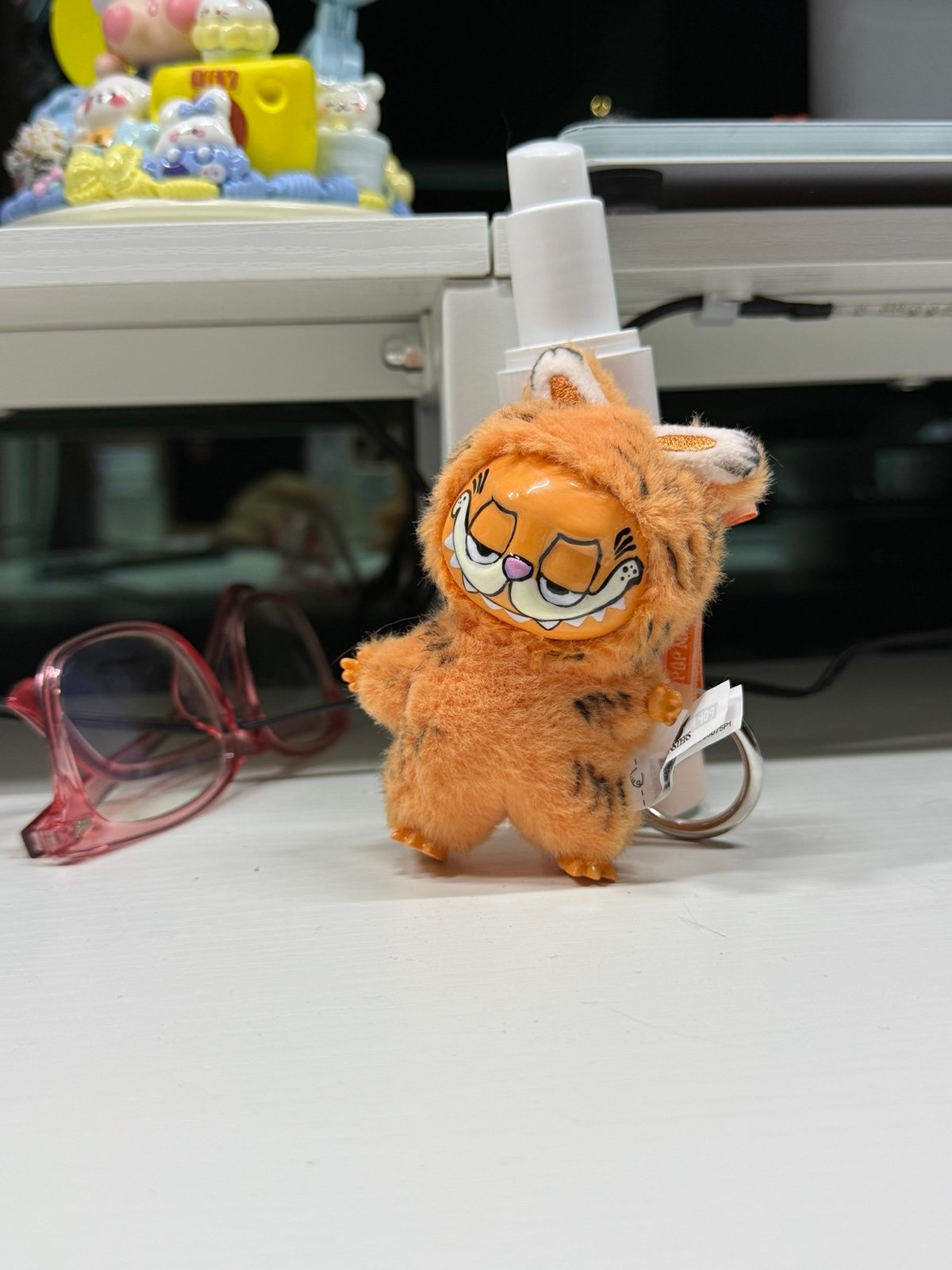 Custom Garfield Labubu Keychain – Pop Mart Authentic Modified Collectible J