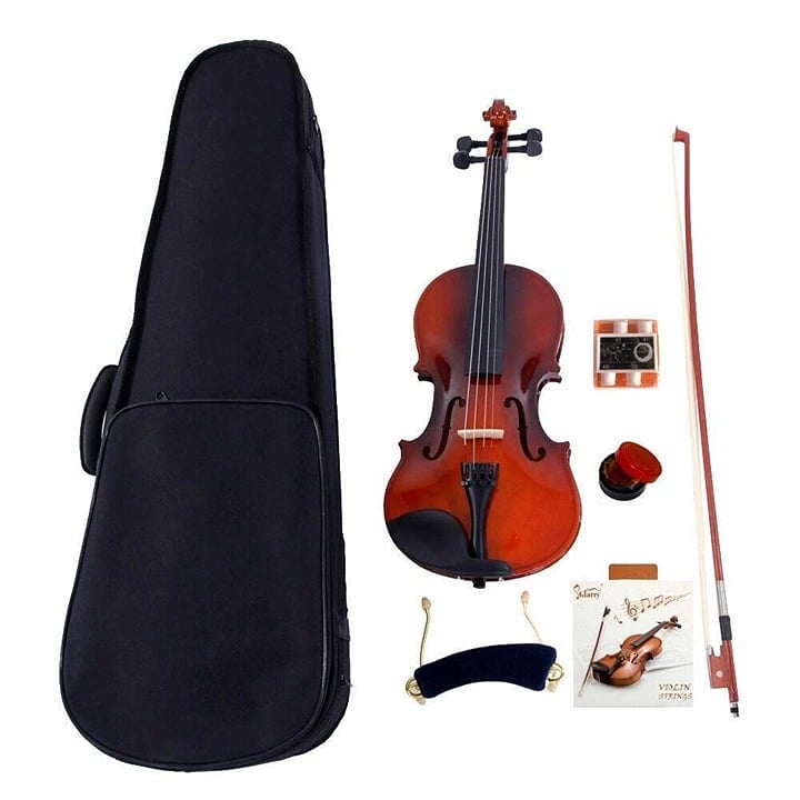 Brand New Glarry 1/2 Size Solid Maple Coffee Color Acoustic Violin Set