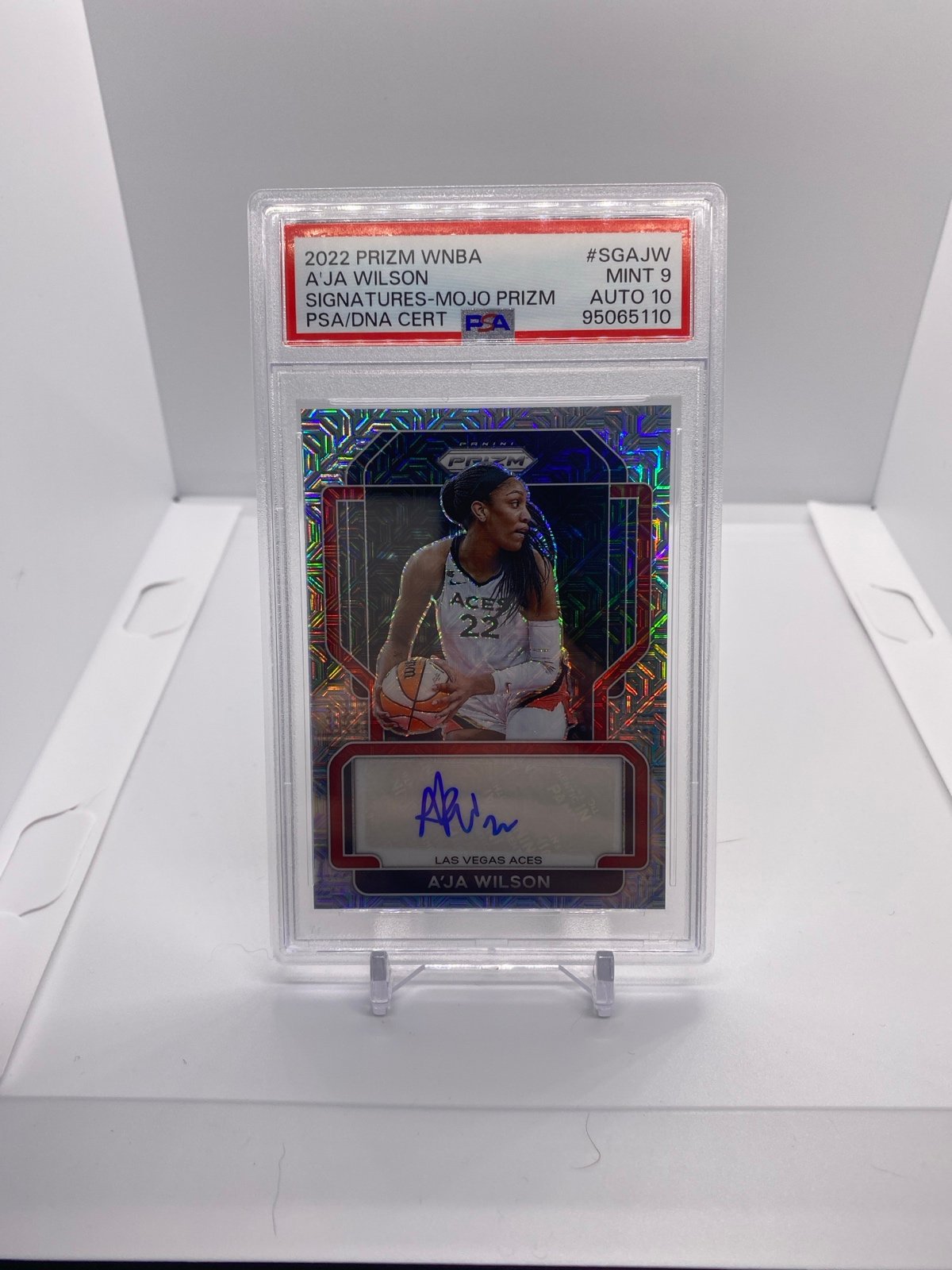 2022 WNBA Prizm A’Ja Wilson Mojo Signatores Auto PSA Graded /25