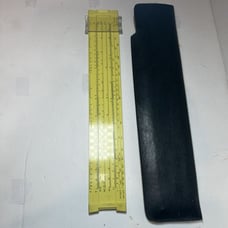 Vintage Pickett Microline No. 140 Yellow Slide Rule & Leather Case