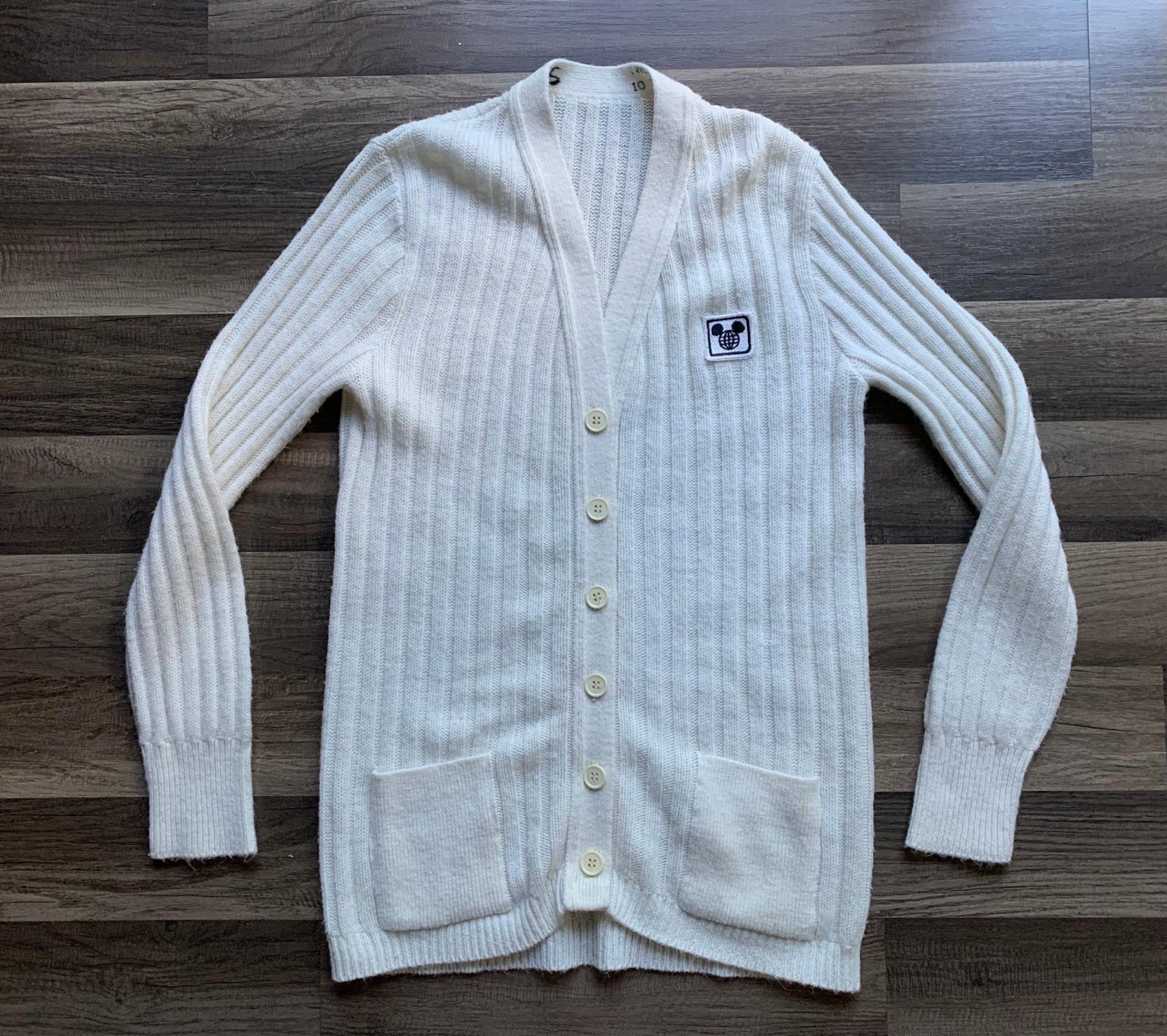 Vtg Walt Disney World Womens Cardigan Sweater Sz S 1976 Epcot (cast member?)