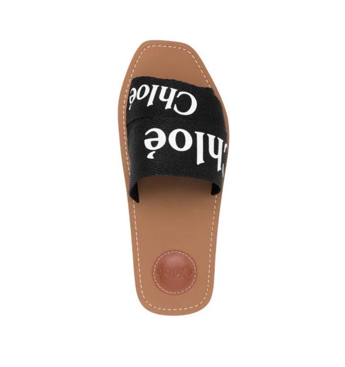 Authentic black Chloe woody flat slides mules size 37 NEW