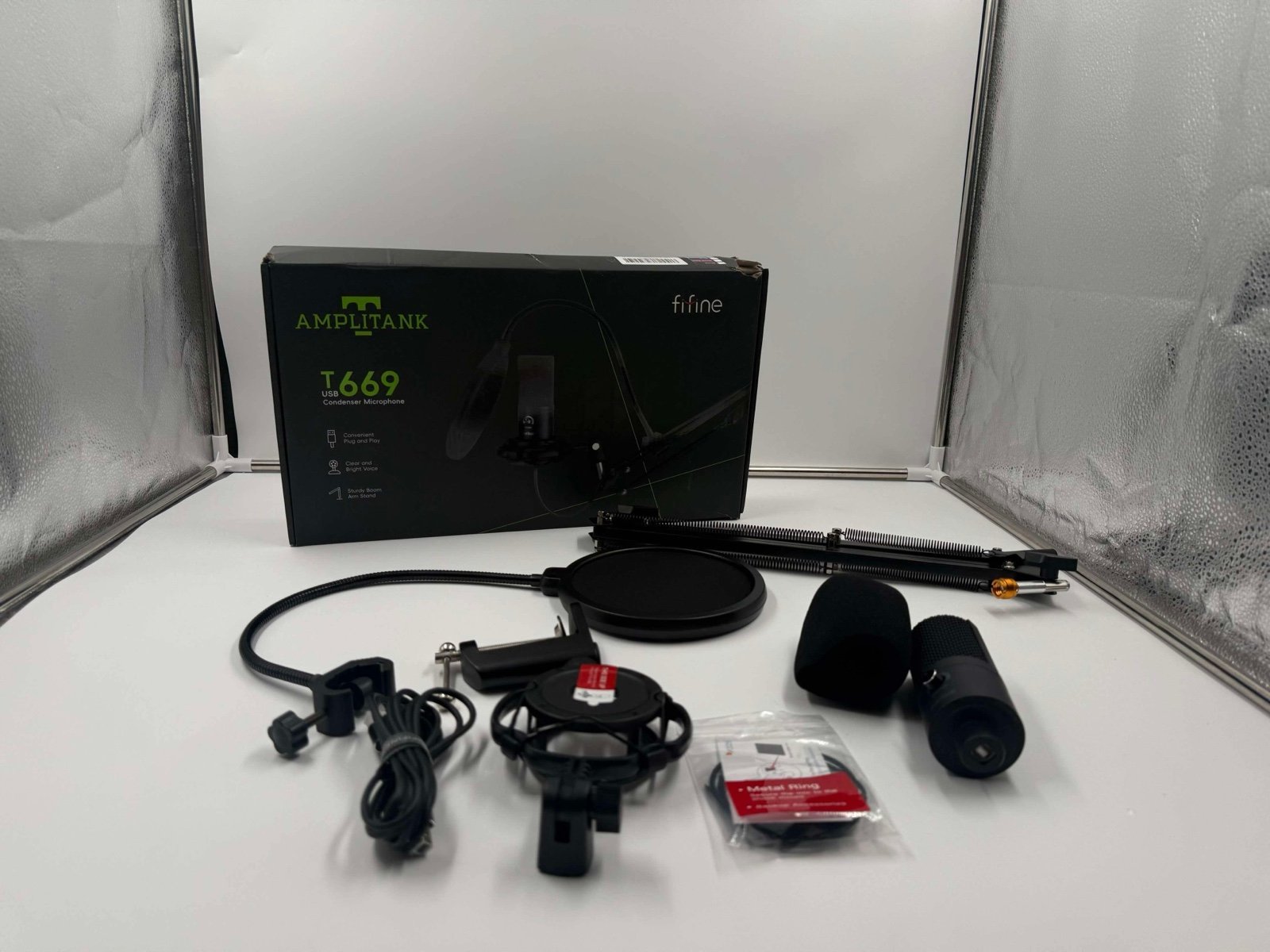 FIFINE T669 Studio Condenser USB Microphone Kit Adjustable Arm