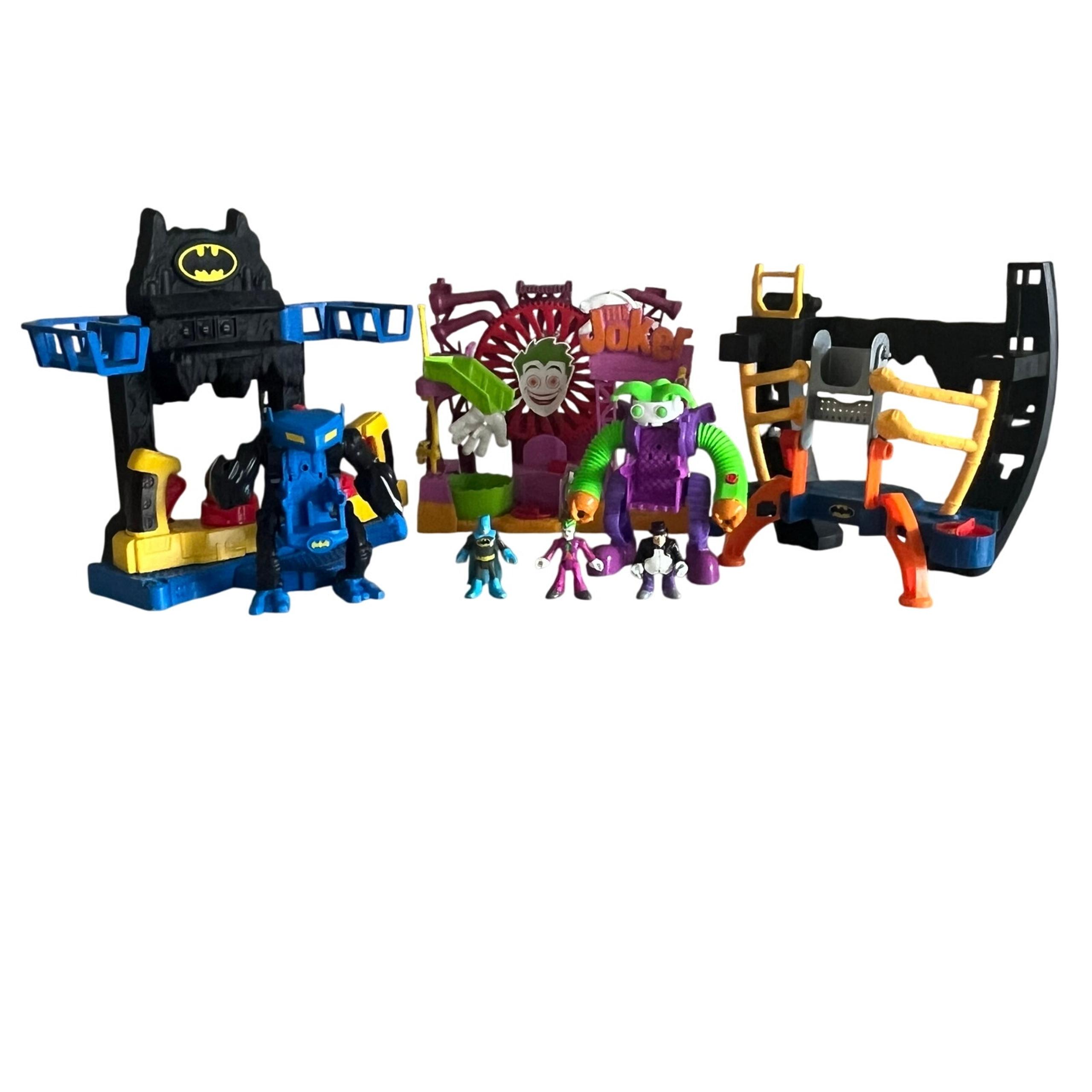 Imaginext 2014 DC The Joker Laff Factory Fun House Battle Bat Cave Playsets - Mattel