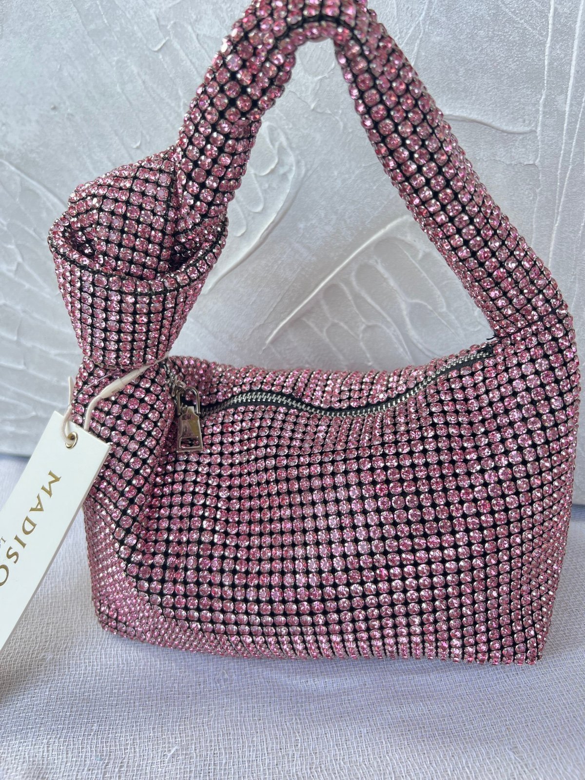 VIRAL Madison West PINK Rhinestone Handbag NWT