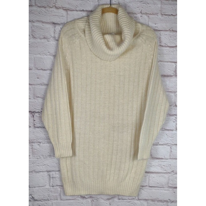 Silk Angora Cowl Neck Sweater Cable Knit Soft Pullover KnitStitches One Size
