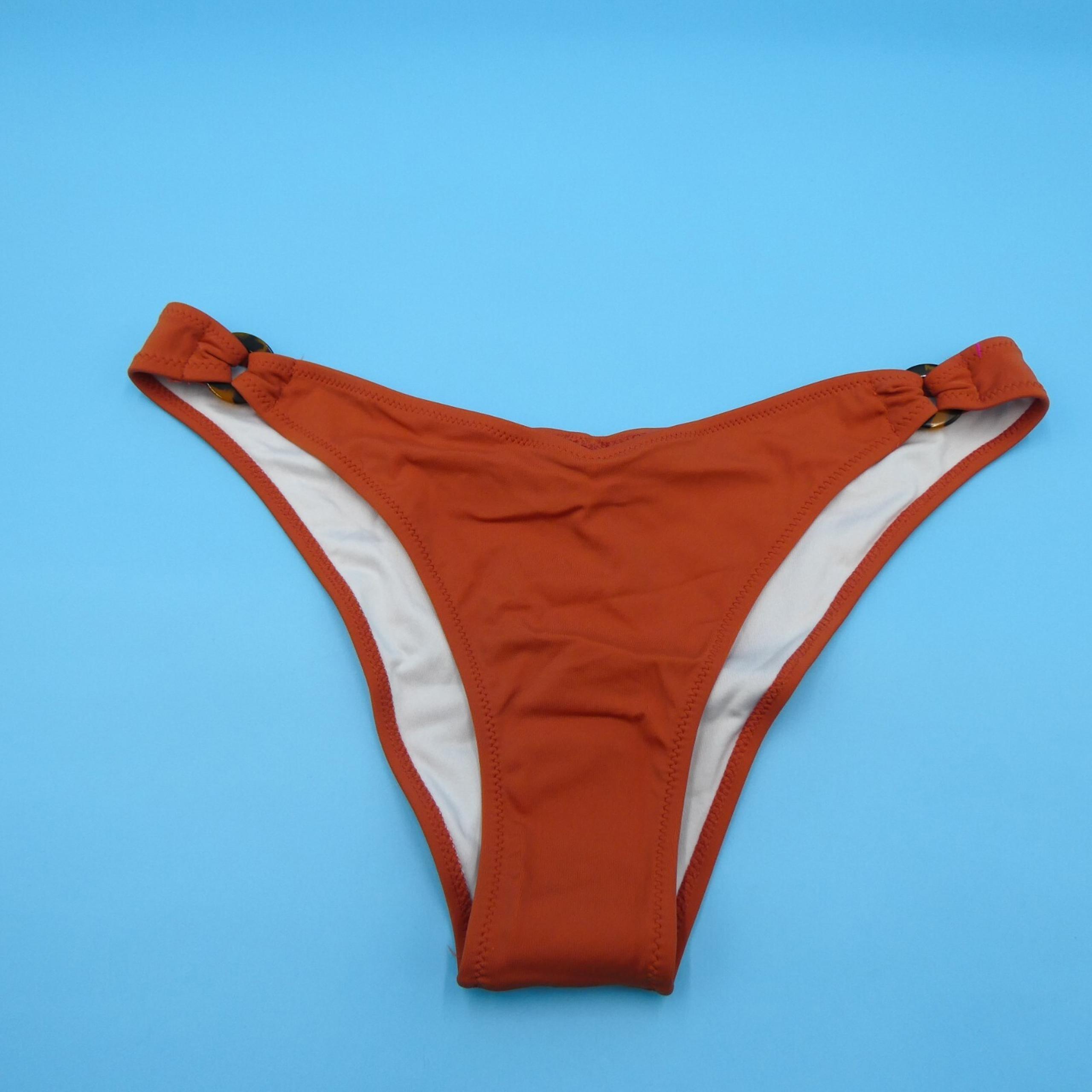 Victorias Secret Large Brown Orange Eyelet Swim Bikini Bottom Beach Swimwear New