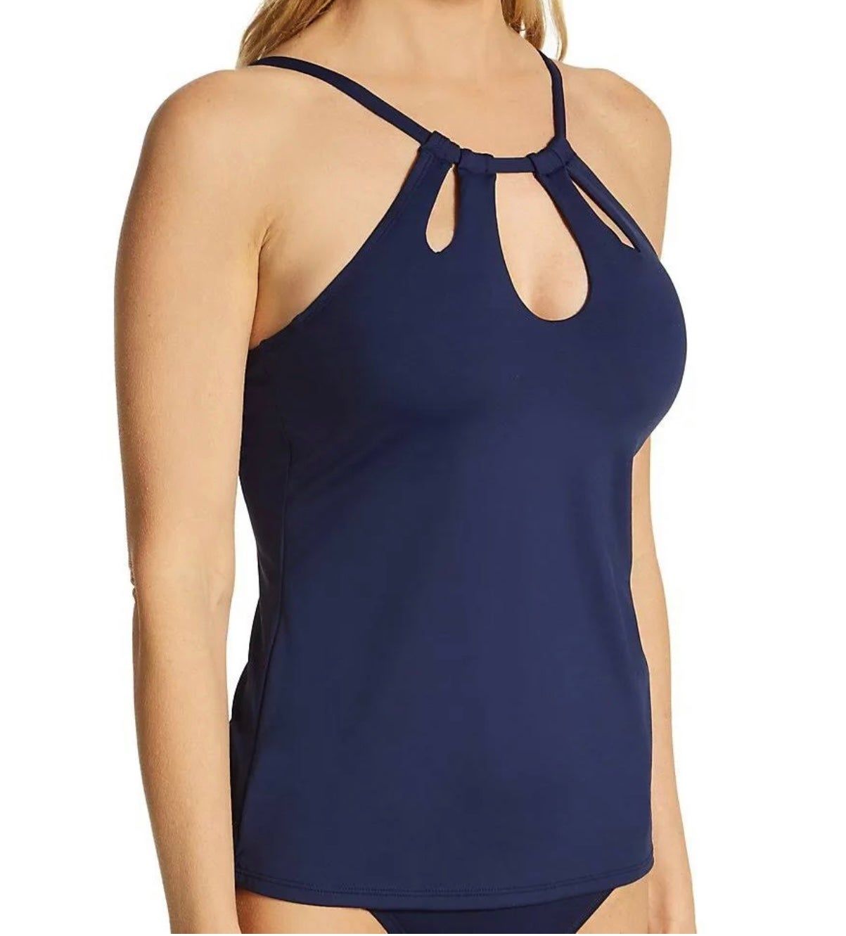 La Blanca High-Neck Tankini Top Size 6 Blue New With Tags