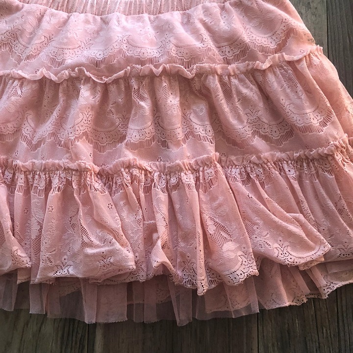 Pink lace skirt