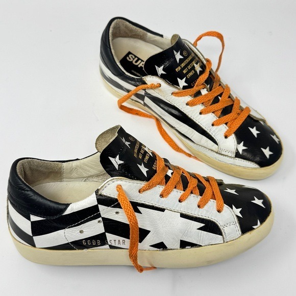 Golden Goose Super Star Leather Sneakers – Flagship Print size 35