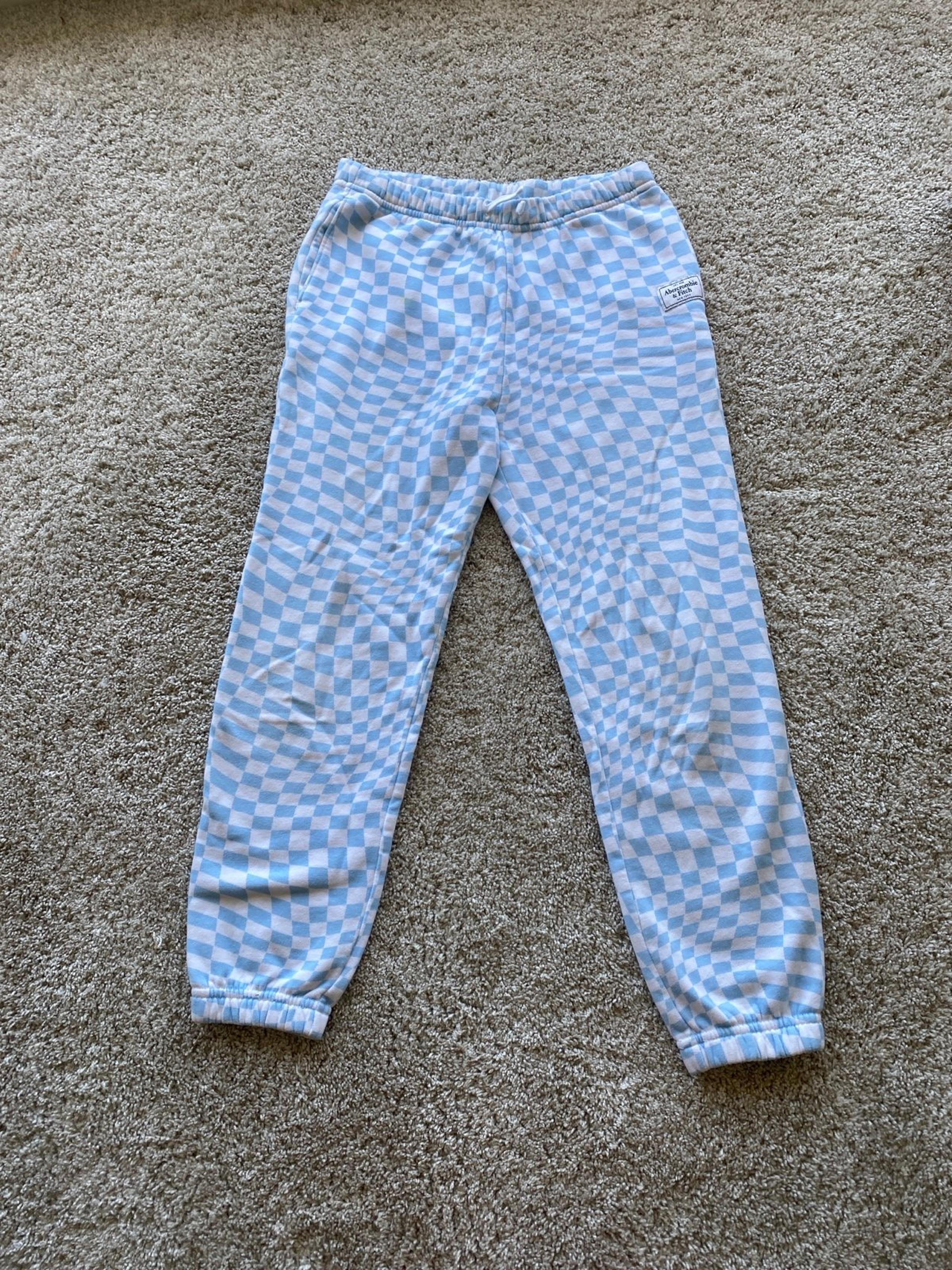 Abercrombie and Fitch blue and white sweatpants