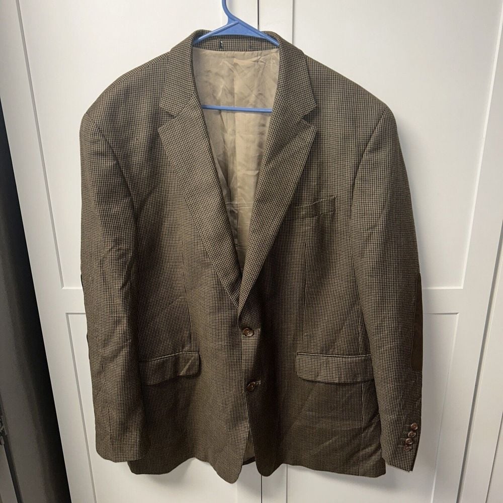 Vintage Ralph Lauren Dillards Suit Jacket Sport Coat Mens XL Blazer Silk Wool