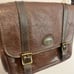Fossil Brown Leather Crossbody Briefcase Laptop Messenger Attache' Bag Carryon