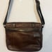 Fossil Brown Leather Crossbody Briefcase Laptop Messenger Attache' Bag Carryon