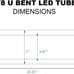 Romwish U Shaped LED Tube Lights T8 T12 18W(40W Equiv.) 6000K 2000LM 4 Pack