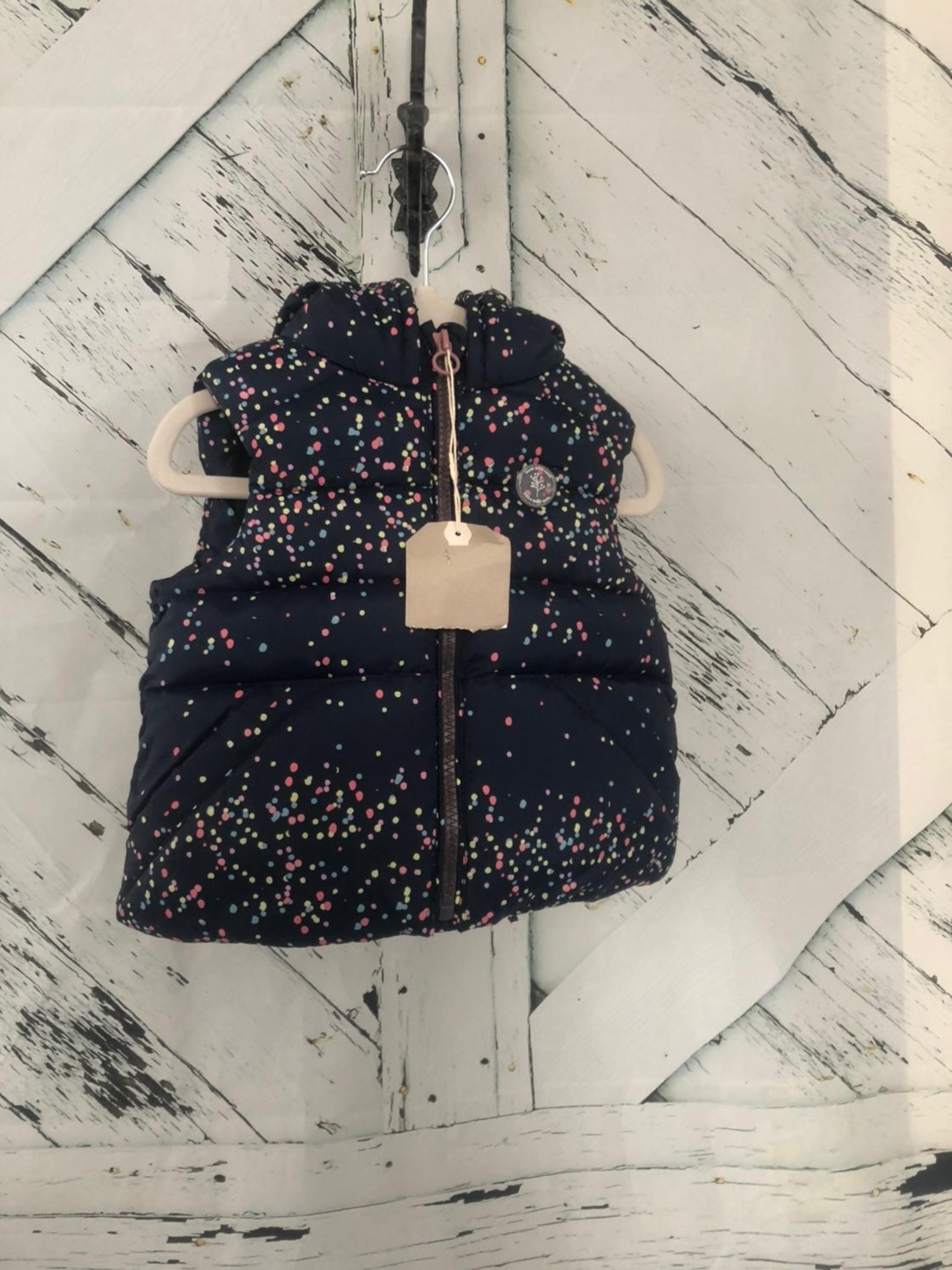 ZARA baby 6/9 months blue dot vest down