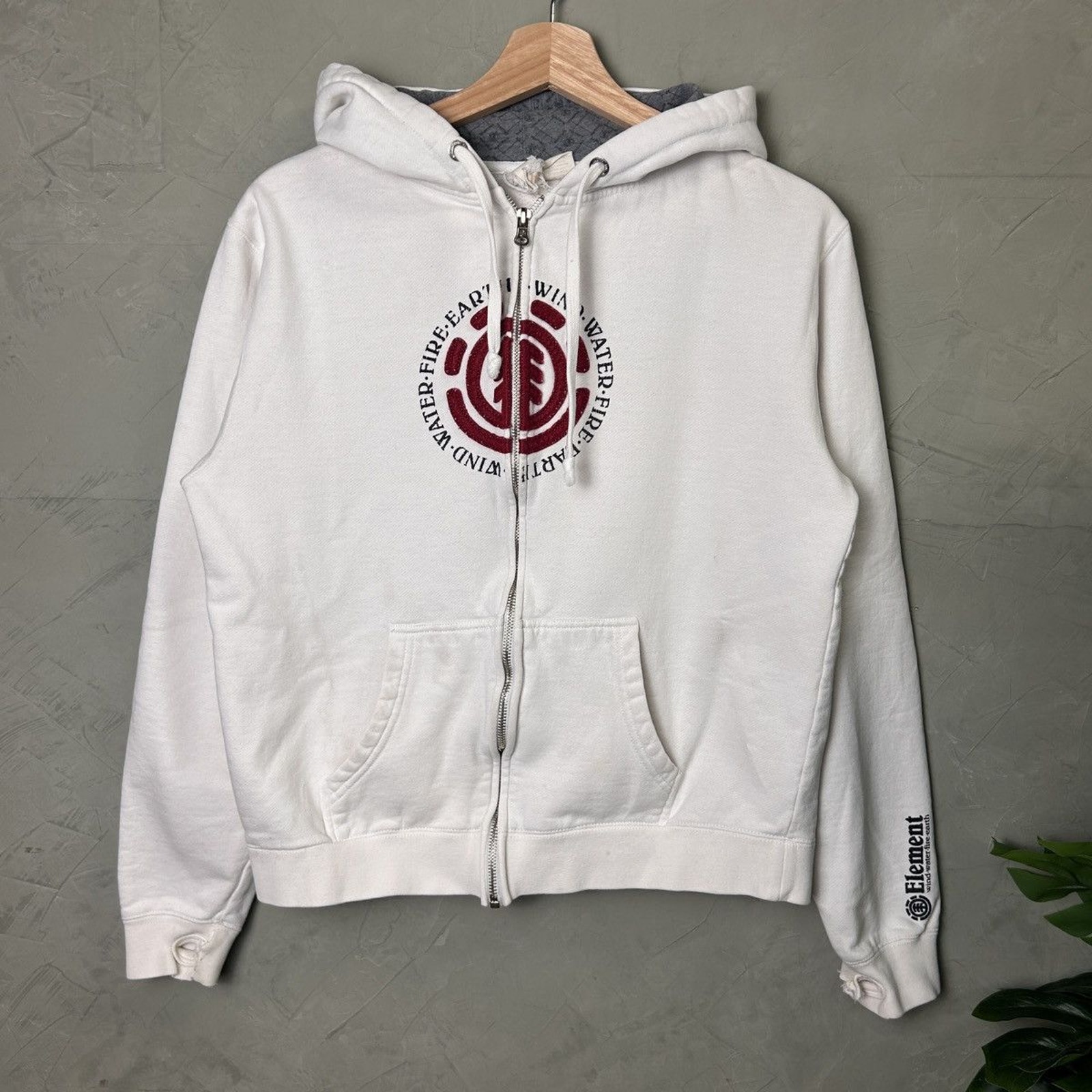 Med Y2K Element Skate Embroidered Zip Up Hoodie