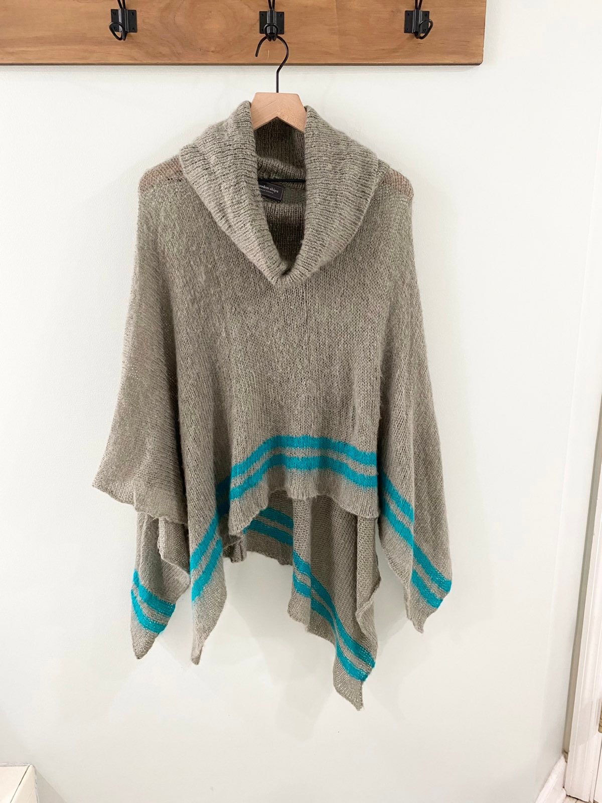 Wooden Ships Paola Buendia Cowl Neck Poncho Sweater Size S/M