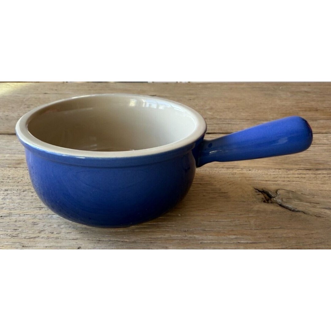 Le Creuset Stoneware French Onion Soup Bowl w/handle 450ml Cobalt Blue NEW