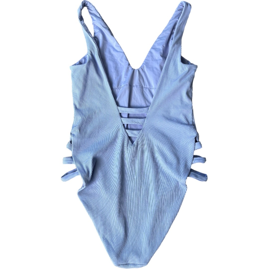 NWOT 128 Becca Sophie Rib Texture Plunge V-Back Cutouts One Piece Size Large
